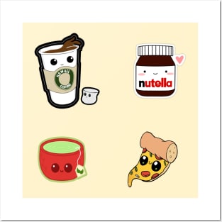 Kawaii Food Stickers Posters and Art